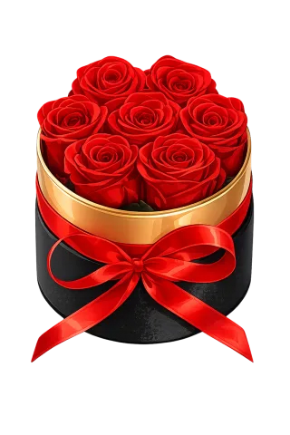 Red roses Rose box Flower arrangement Stickdatei