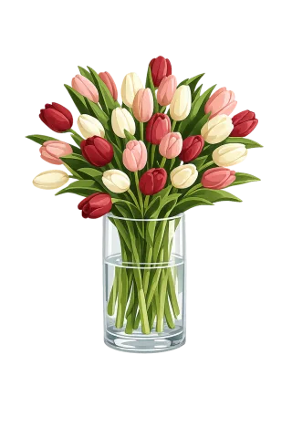 Tulip bouquet Tulips Spring flowers Stickdatei