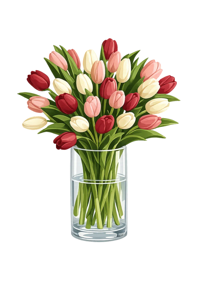 Tulip bouquet Tulips Spring flowers Stickdatei – Blumen