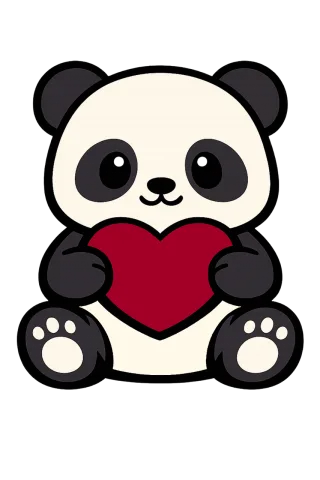 Cute panda Kawaii panda Panda illustration Stickdatei