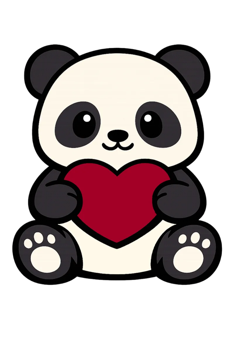 Cute panda Kawaii panda Panda illustration Stickdatei – Tiere