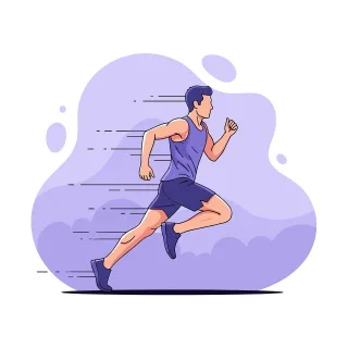 Running illustration Sprint runner Speed training Stickdatei