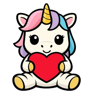 Baby unicorn illustration Cute fantasy creature Cartoon object Stickdatei – Kinder