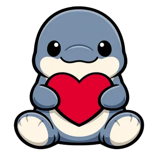 Baby dolphin illustration Cute marine animal Cartoon object Stickdatei