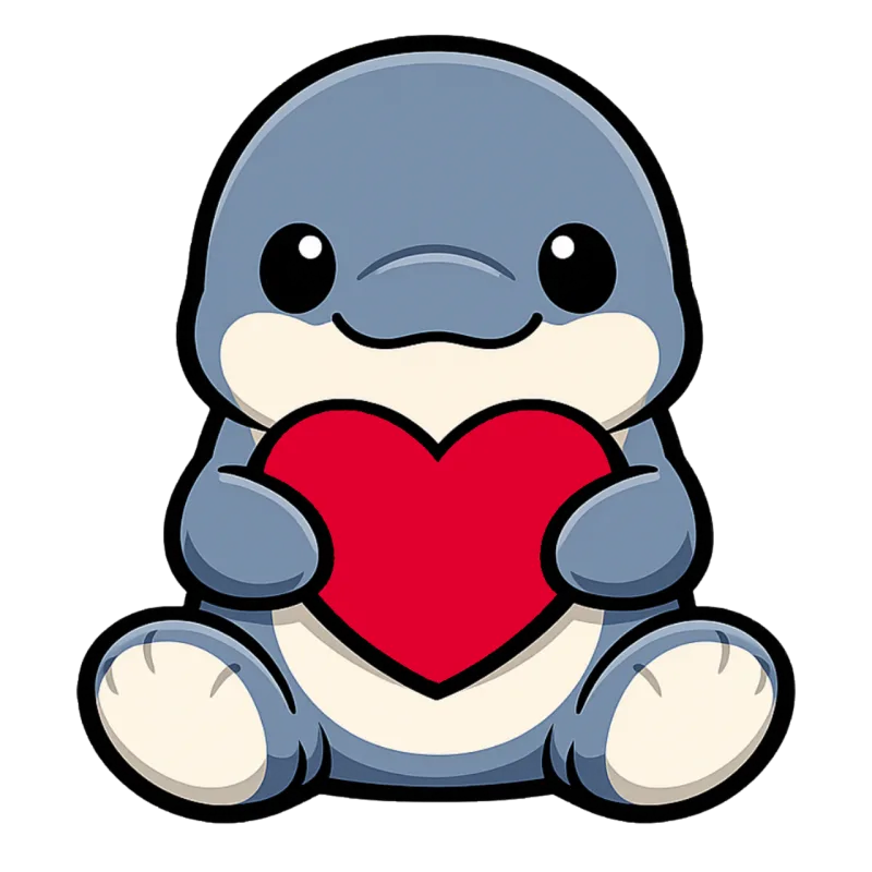 Baby dolphin illustration Cute marine animal Cartoon object Stickdatei – Tiere