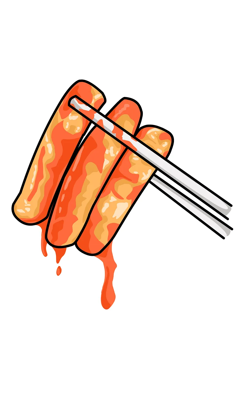 Korea Chopsticks Fish cakes Stickdatei – Essen & Trinken