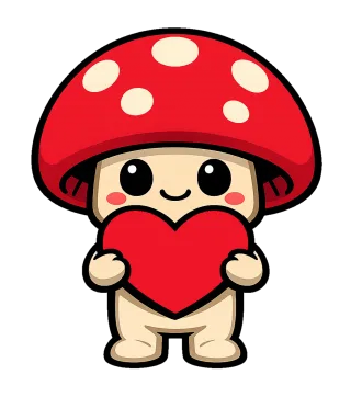 Cute mushroom Kawaii Cartoon Stickdatei