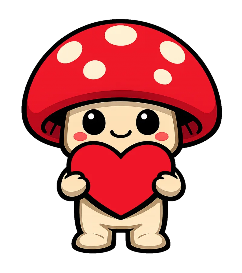 Cute mushroom Kawaii Cartoon Stickdatei – Natur