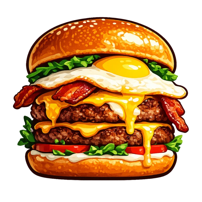 Smash burger Cheeseburger Double burger Stickdatei – Essen & Trinken