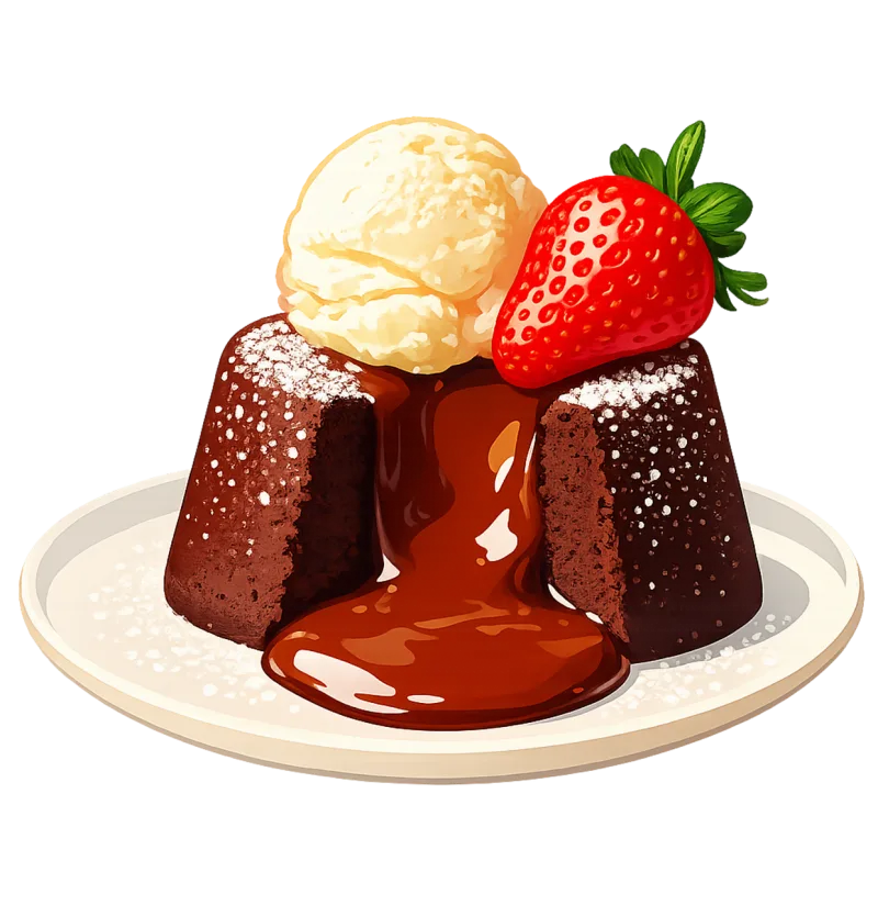 Chocolate lava cake Molten chocolate Chocolate dessert Stickdatei – Essen & Trinken