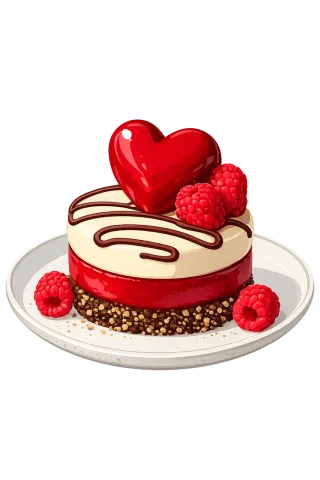 Valentines day Romantic dessert Heart cake Stickdatei – Essen & Trinken