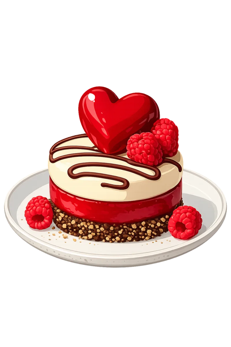 Valentines day Romantic dessert Heart cake Stickdatei – Essen & Trinken