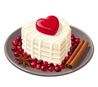 Valentines day Heart dessert Romantic dessert Stickdatei – Essen & Trinken