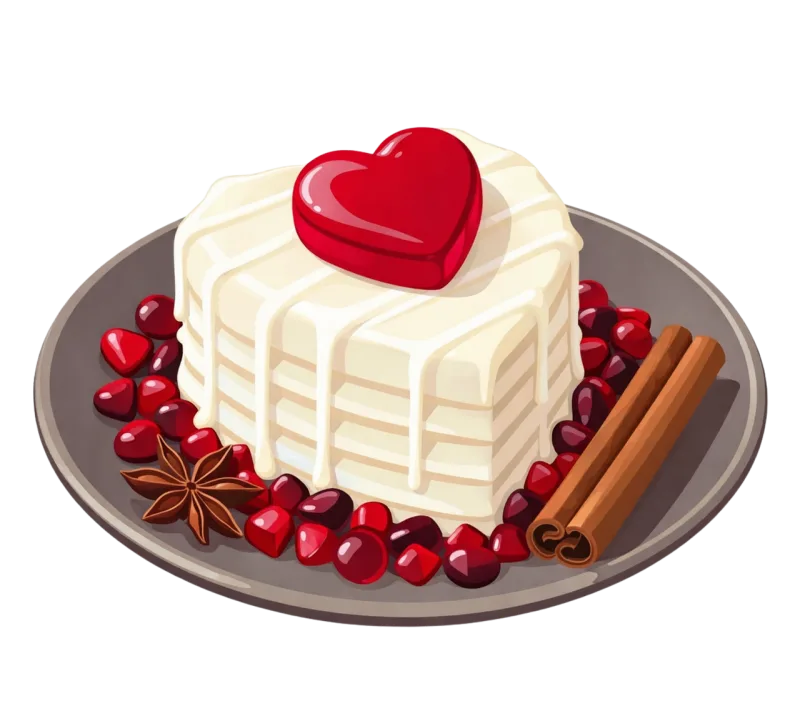 Valentines day Heart dessert Romantic dessert Stickdatei – Essen & Trinken