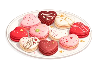 Heart macarons Macarons Valentine dessert Stickdatei