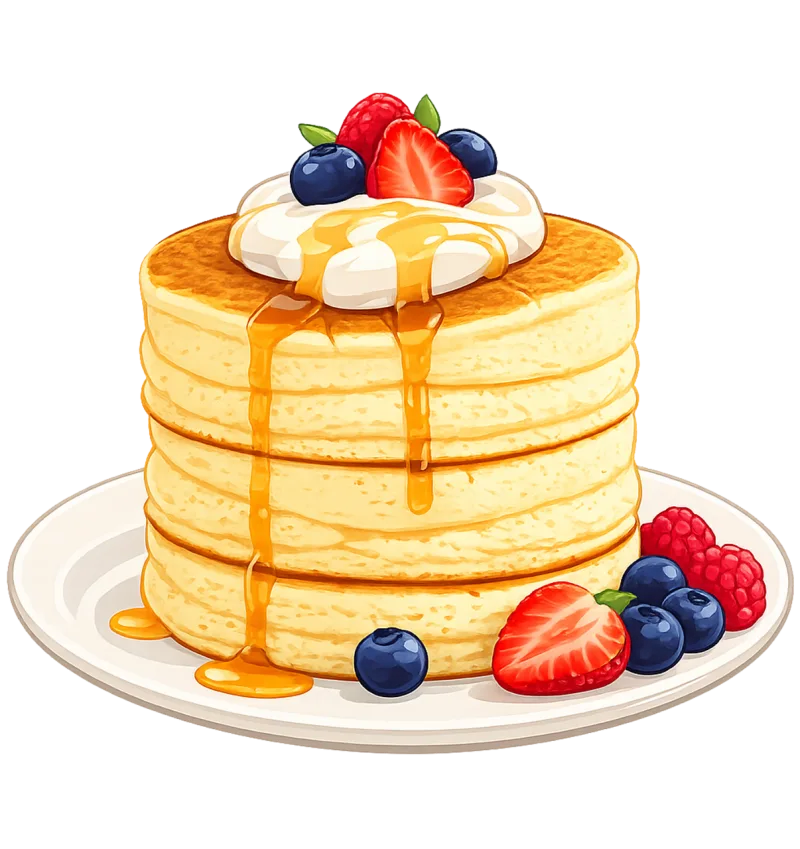 Souffle pancakes Japanese pancakes Fluffy pancakes Stickdatei – Essen & Trinken