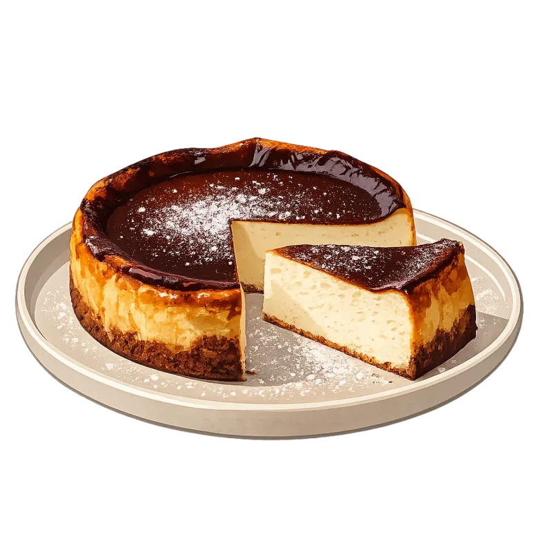 Basque cheesecake Burnt cheesecake Cheesecake slice Stickdatei – Essen & Trinken