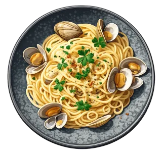 Spaghetti alle vongole Spaghetti Pasta Stickdatei