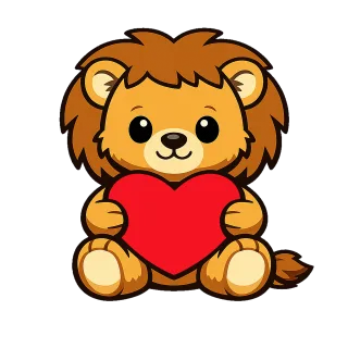 Lion Cute Cartoon Stickdatei