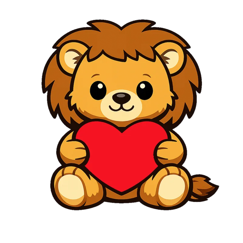 Lion Cute Cartoon Stickdatei – Kinder