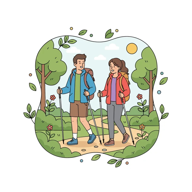 Hiking Couple hiking Outdoor adventure Stickdatei – Herzen & Liebe