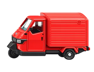 Delivery truck Small cargo truck Red delivery vehicle Stickdatei