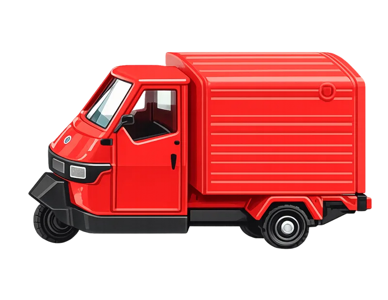 Delivery truck Small cargo truck Red delivery vehicle Stickdatei – Fahrzeuge