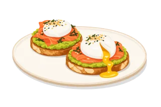 Avocado toast Salmon toast Poached egg Stickdatei