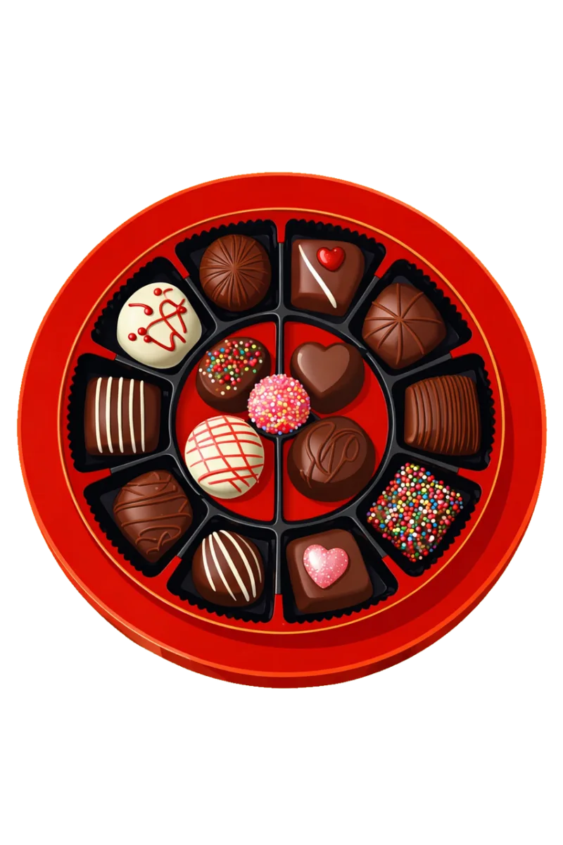 Chocolate assortment Chocolate pralines Gourmet chocolates Stickdatei – Essen & Trinken