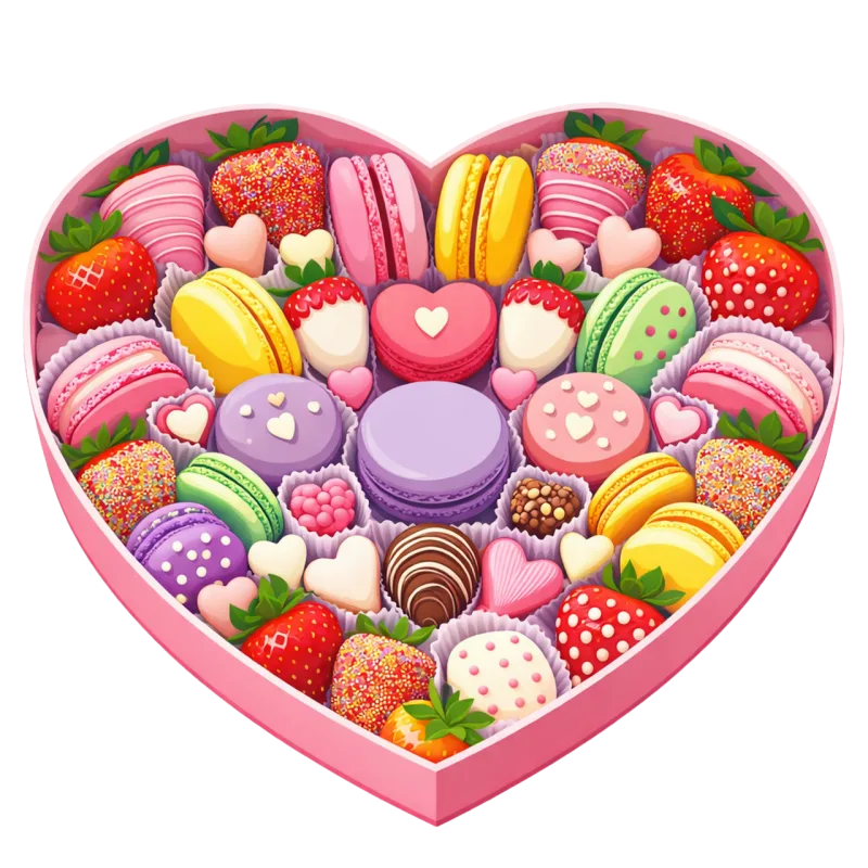 Heart chocolate box Valentine chocolates Chocolate assortment Stickdatei – Essen & Trinken