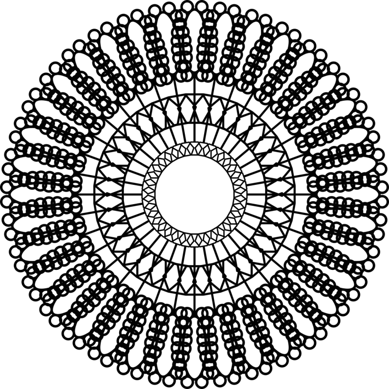 Mandala Symmetry Pattern Stickdatei – Sport