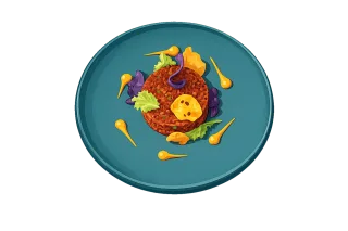 Vegan tartare Plant based food Gourmet vegan Stickdatei