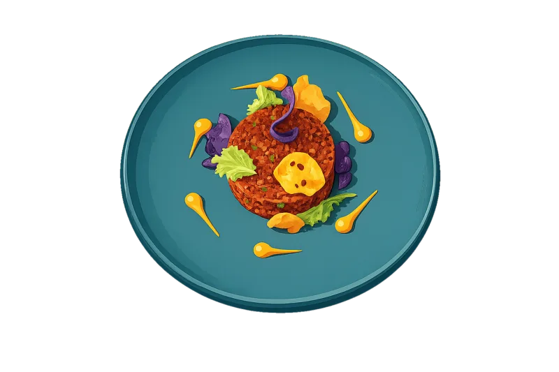 Vegan tartare Plant based food Gourmet vegan Stickdatei – Essen & Trinken