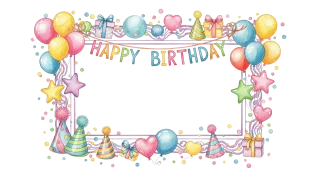 Happy birthday Photocall frame Cheerful Stickdatei