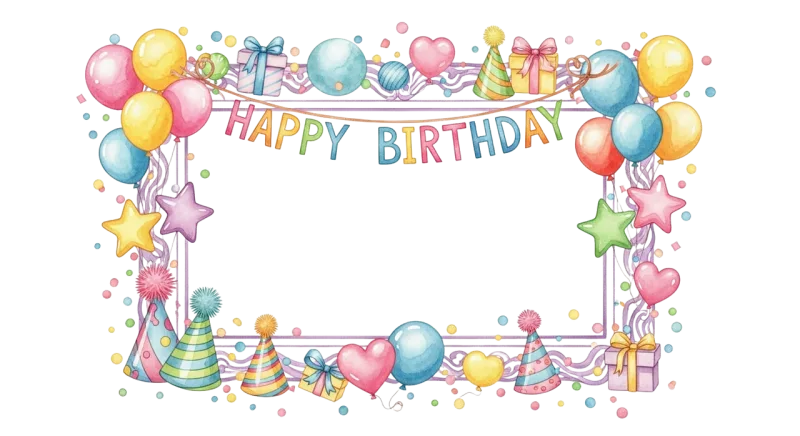 Happy birthday Photocall frame Cheerful Stickdatei – Fahrzeuge