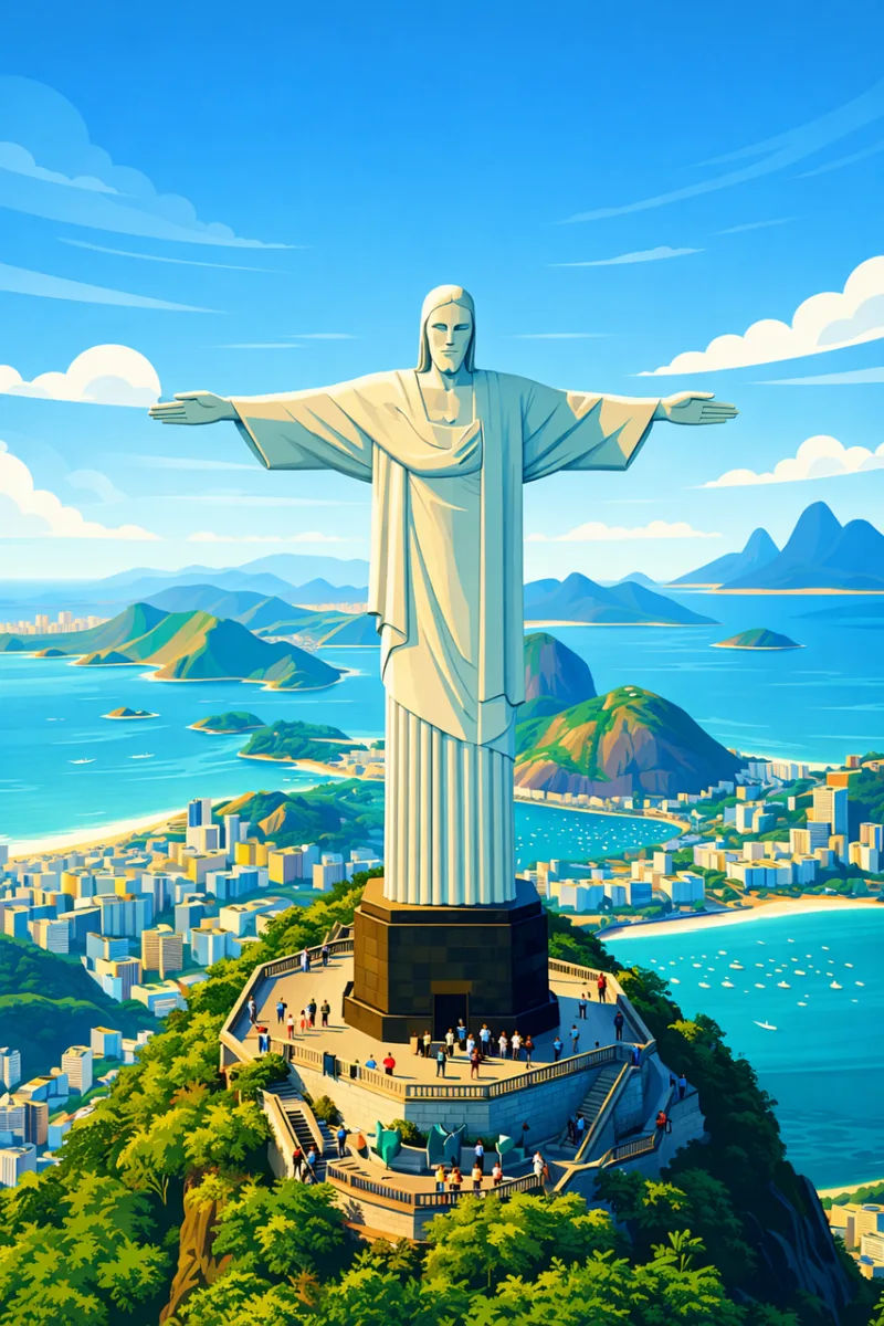 Christ the redeemer Rio de janeiro Brazil Stickdatei – Natur
