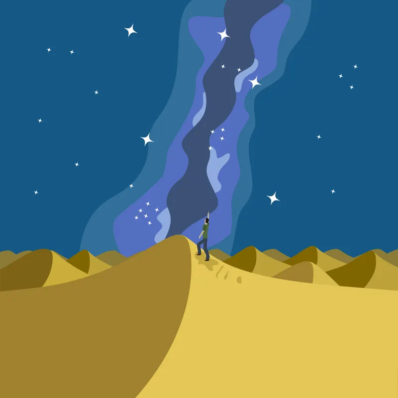 Desert Night Starry sky Stickdatei – Natur