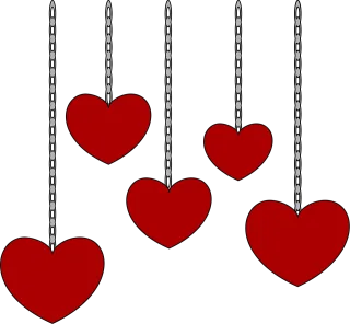 Hearts Red hearts Chain Stickdatei – Herzen & Liebe