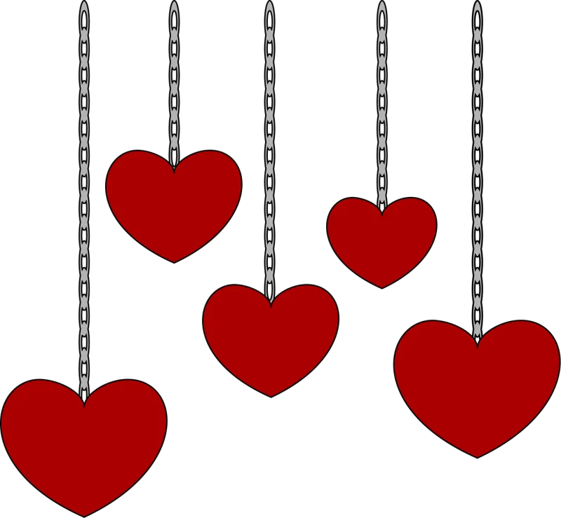 Hearts Red hearts Chain Stickdatei – Herzen & Liebe