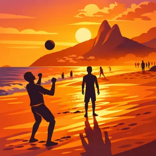 Ipanema beach Rio de janeiro Brazil sunset Stickdatei