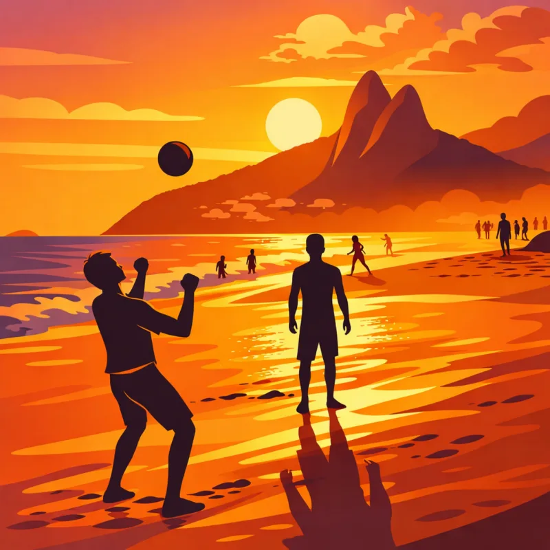 Ipanema beach Rio de janeiro Brazil sunset Stickdatei – Sport