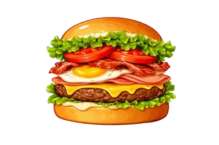 Burger Hamburger Cheeseburger Stickdatei