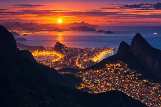 Rio de janeiro Rocinha favela Rio sunset Stickdatei – Natur