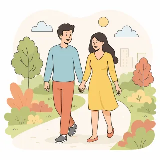 Couple walking Romantic couple Relationship Stickdatei – Herzen & Liebe