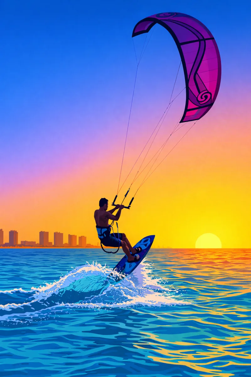 Kitesurf Kitesurfing Kiteboarding Stickdatei – Natur