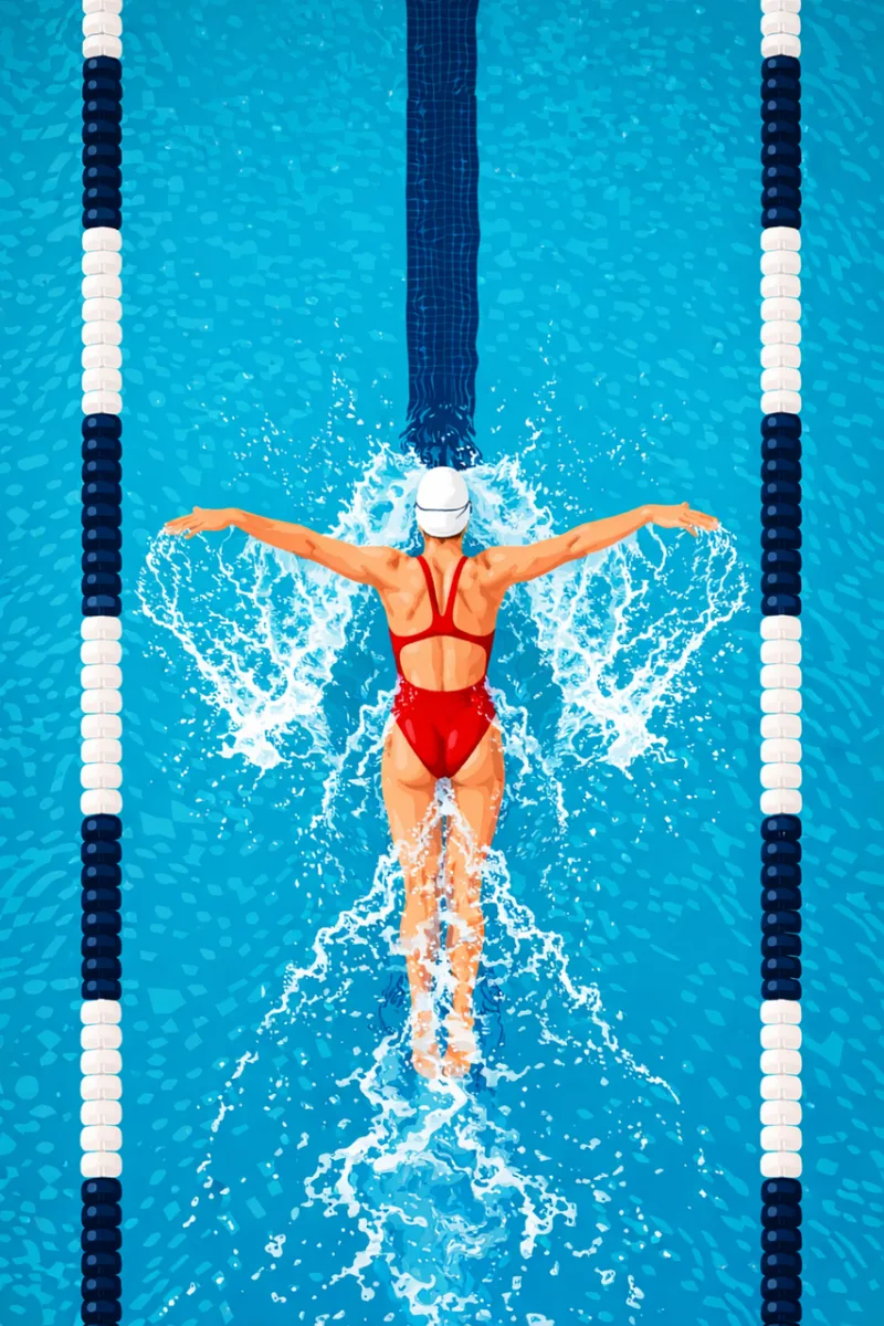 Swimming Swimmer Butterfly stroke Stickdatei – Sport