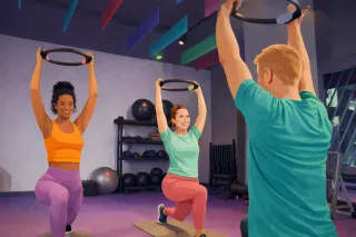 Fitness Gym workout Pilates Stickdatei