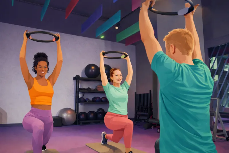 Fitness Gym workout Pilates Stickdatei – Sport