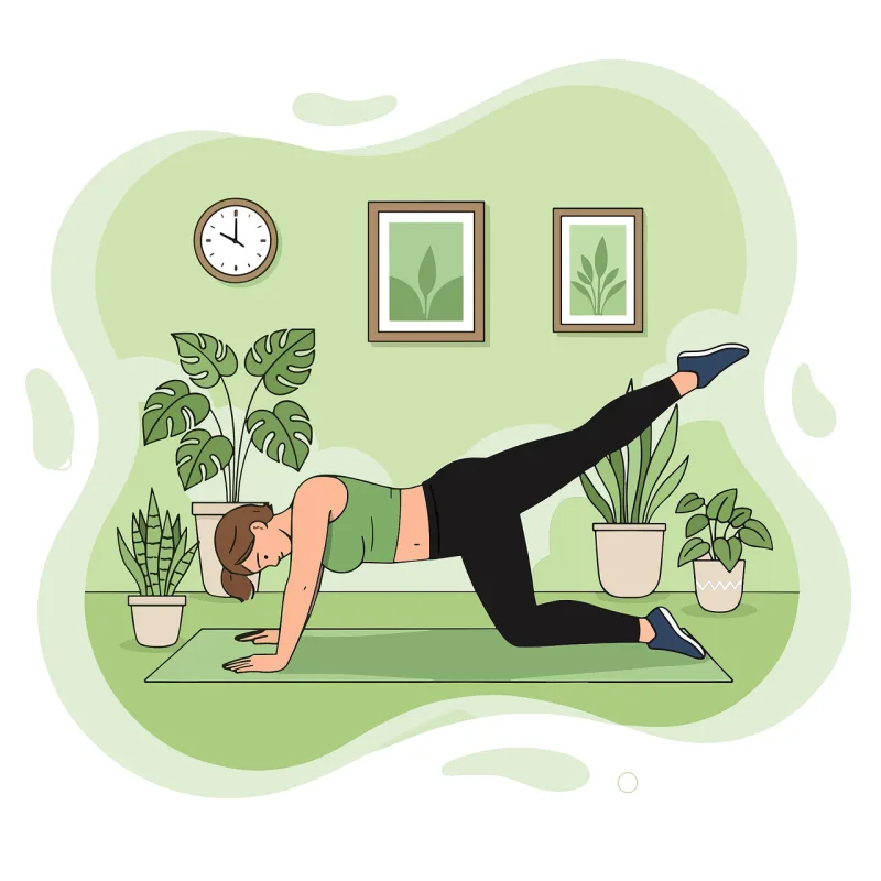 Home workout Fitness woman Floor exercise Stickdatei – Sport