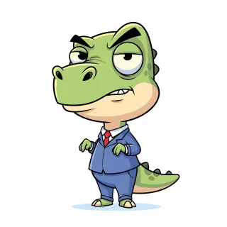 Cartoon dinosaur Business dinosaur Cute reptile Stickdatei – Kinder